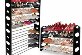 OxGord Shoe Rack for 50 Pair Wall Bench Shelf